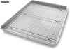 Insunio Bakeware Extra Large Sheet Baking Pan and Bakeable Nonstick Cooling Rack Set, XL, Metal
